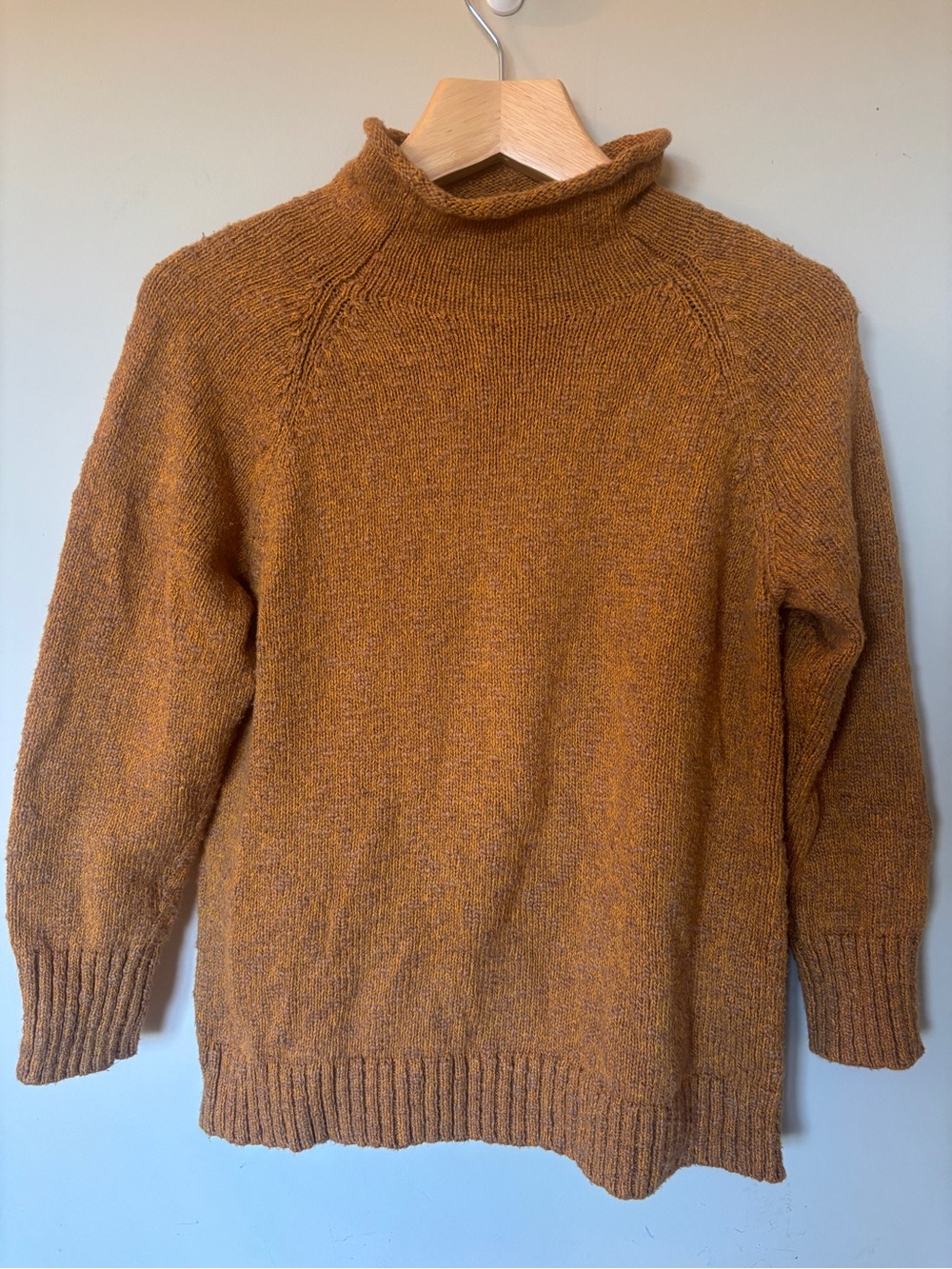 L.L. Bean Women's Turtleneck Sweater in Rusty Orange